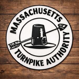 Massachusetts Turnpike Authority Road Sign MASS Freeway Interstate Highway Toll